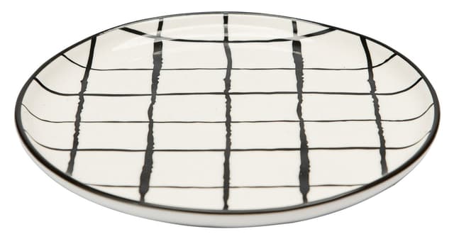 BLACK-&-WHITE Porcelain Plate with Black and White Pattern