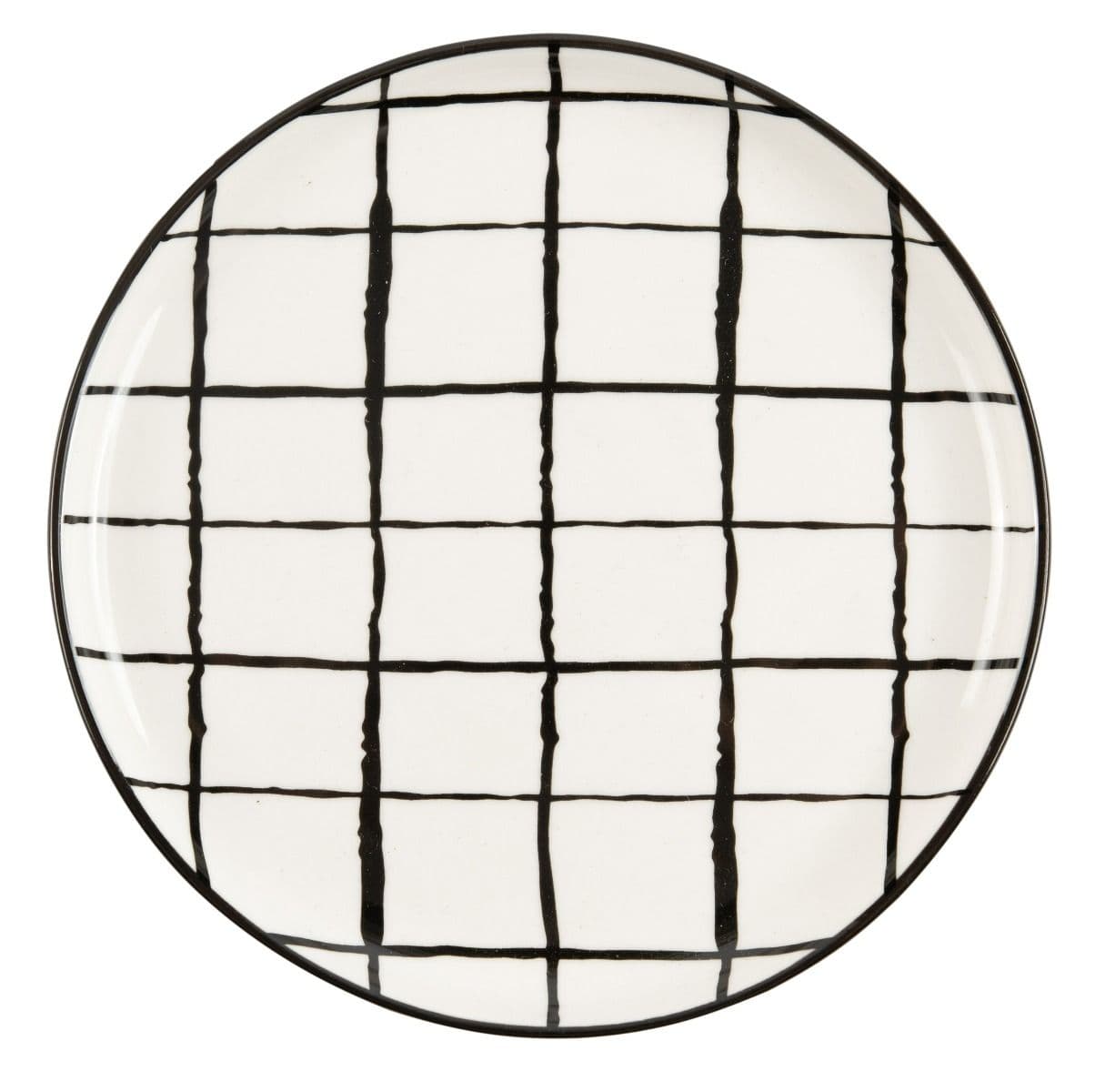 BLACK-&-WHITE Porcelain Plate with Black and White Pattern image 3