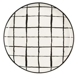 BLACK-&-WHITE Porcelain Plate with Black and White Pattern image 3