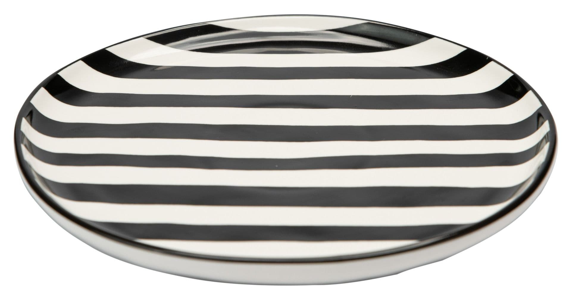 BLACK-&-WHITE Porcelain Plate with Black and White Pattern image 4