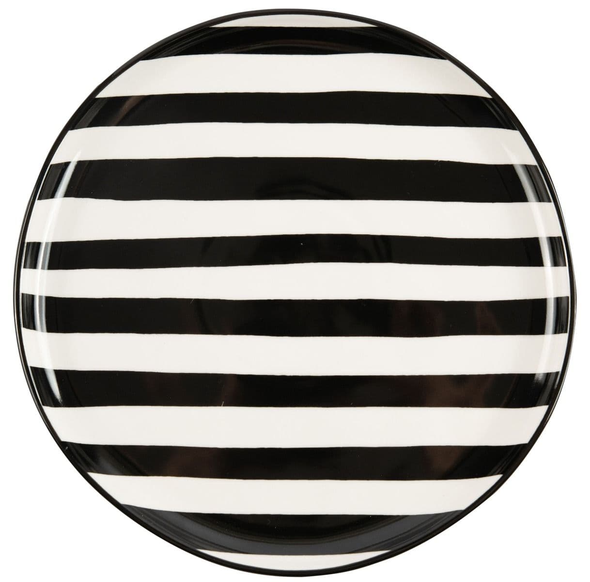 BLACK-&-WHITE Porcelain Plate with Black and White Pattern image 5