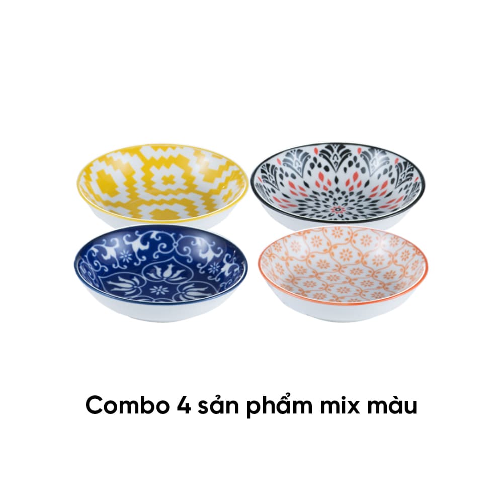 Combo of 4 ANNE ceramic pepper plates in random colors H2.5xD9.5