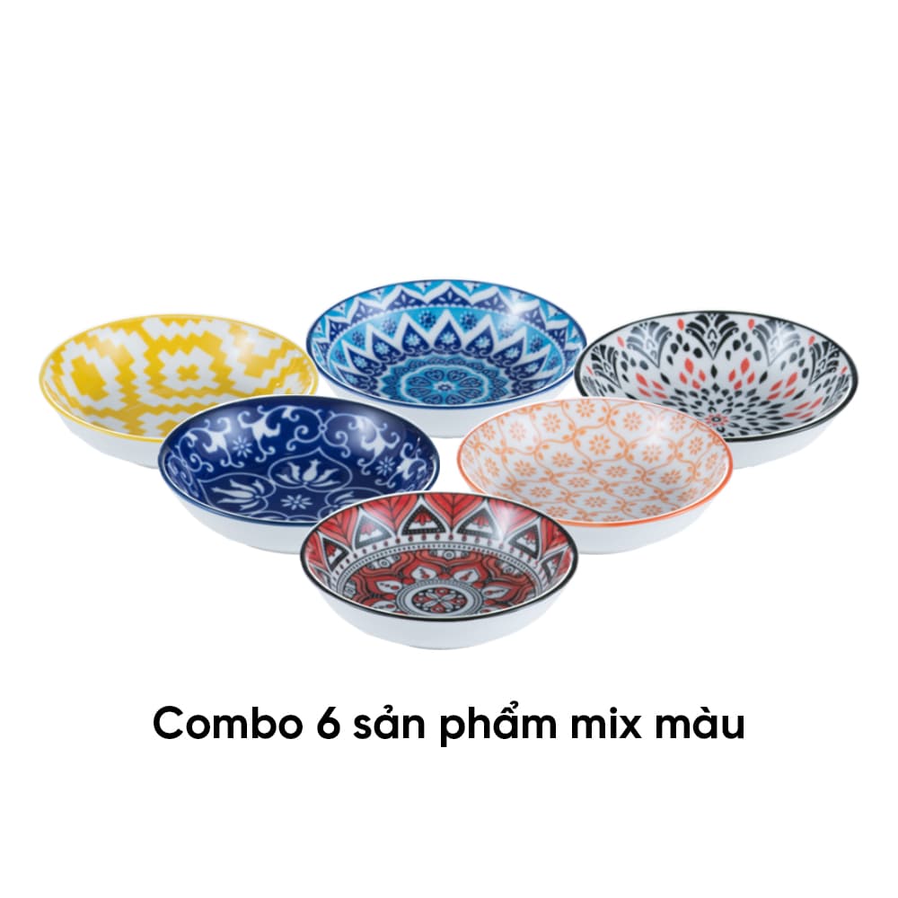 Combo of 6 ANNE ceramic pepper plates in random colors H2.5xD9.5 image 1