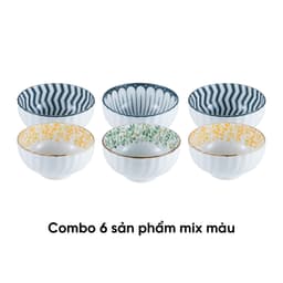 Combo of 6 ANNE ceramic rice bowls in random colors H5.7xD11.3 image 1