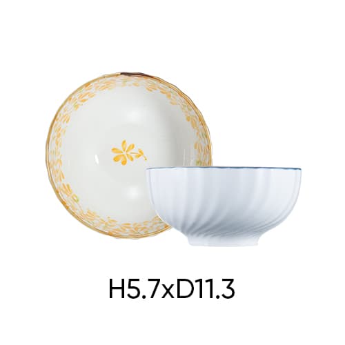 Combo of 6 ANNE ceramic rice bowls in random colors H5.7xD11.3 image 2