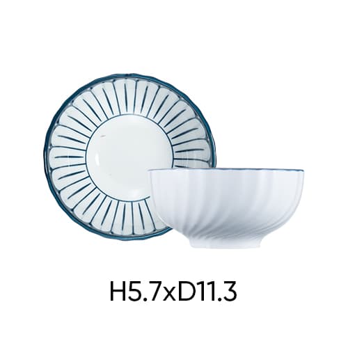 Combo of 6 ANNE ceramic rice bowls in random colors H5.7xD11.3 image 4