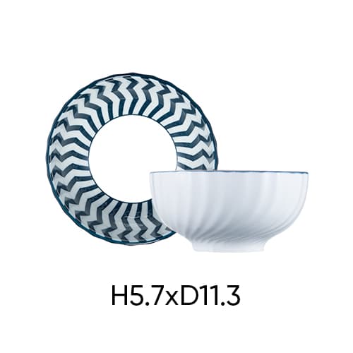 Combo of 4 ANNE ceramic rice bowls in random colors H5.7xD11.3 image 5