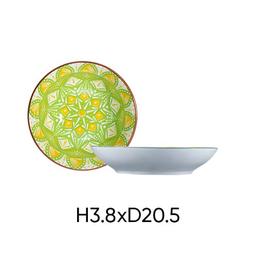 Combo of 4 large ANNE ceramic plates in random colors H3.8xD20.5