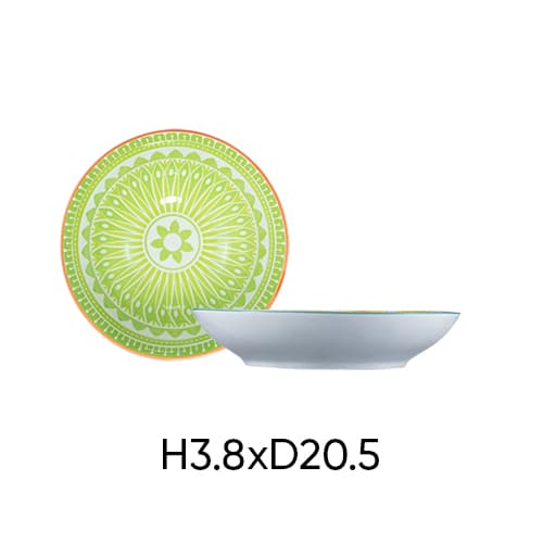 Large ceramic plate ANNE random color H3.8xD20.5