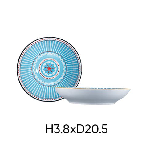Combo of 4 large ANNE ceramic plates in random colors H3.8xD20.5 image 7
