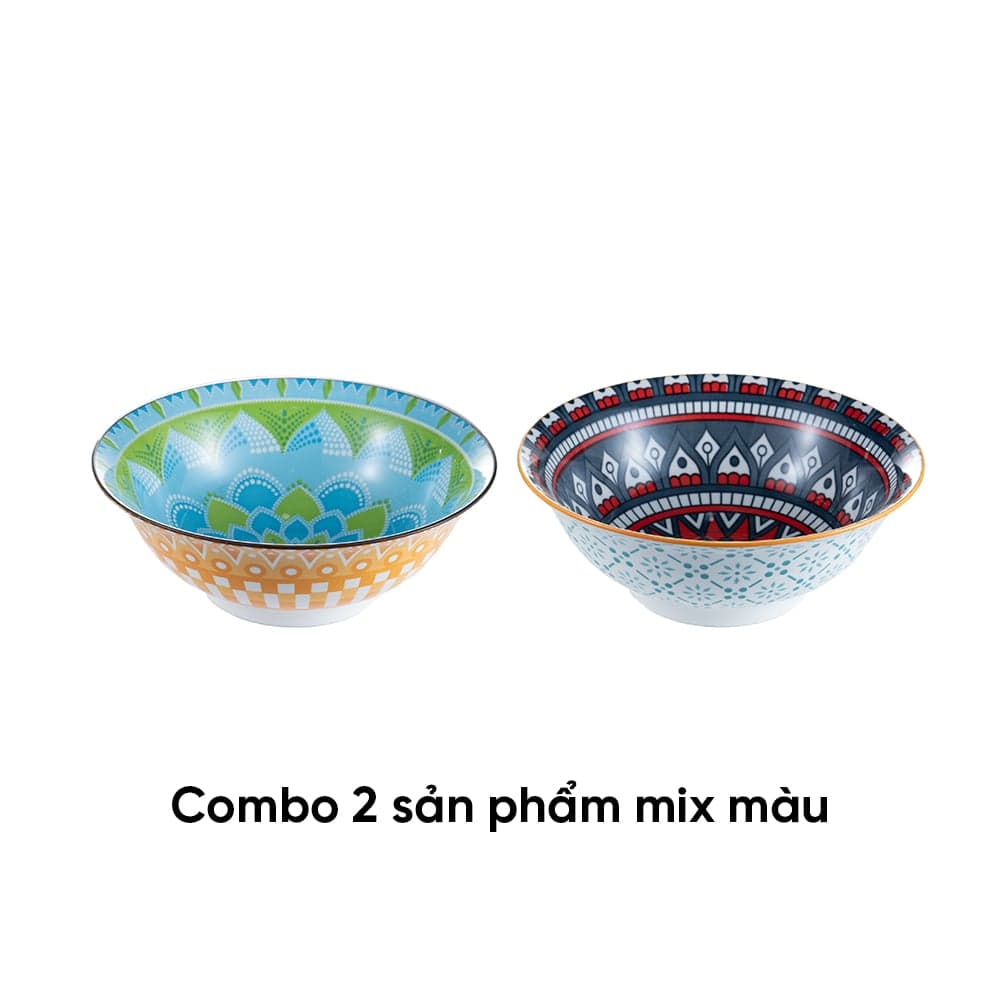 Combo of 2 ANNE ceramic soup bowls in random colors H3.3xD14.2
