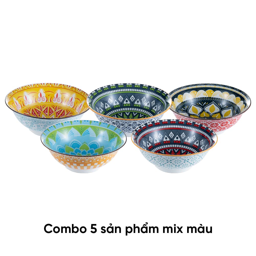 Combo of 5 ANNE ceramic soup bowls in random colors H3.3xD14.2
