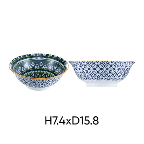 Combo of 5 ANNE ceramic soup bowls in random colors H3.3xD14.2