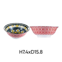 Combo of 2 ANNE ceramic soup bowls in random colors H3.3xD14.2 image 3