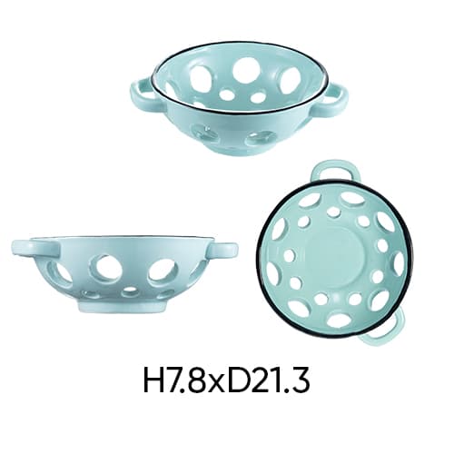 Bowl with random color ANNE ceramic hole H7.8xD21.3