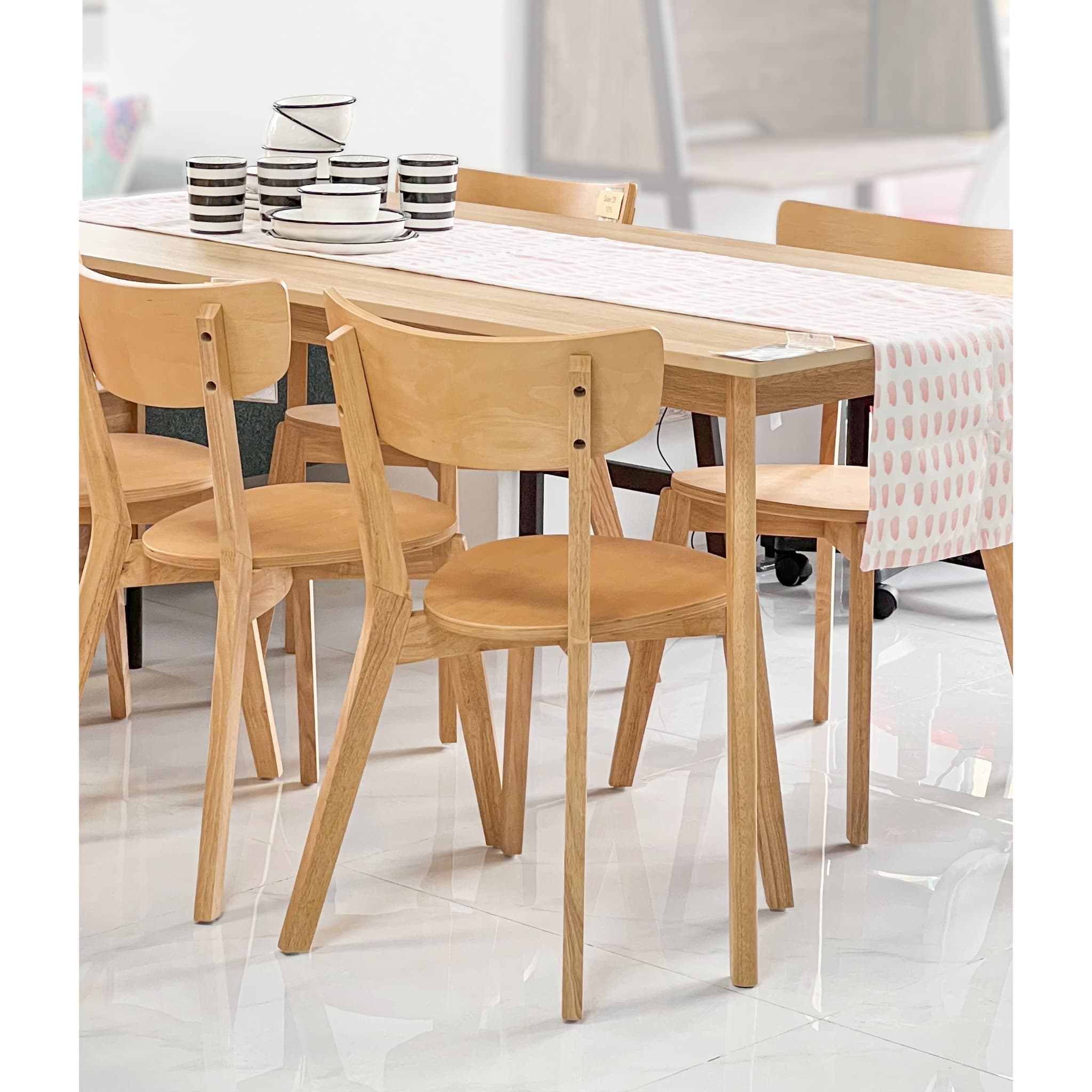 AALBORG Natural rubber/plywood dining chair D50.5xW49.5xH80