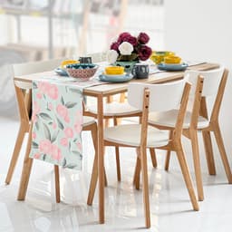 AALBORG Dining chair Rubberwood/plywood Natural/white D50.5xW49.5xH80 image 3