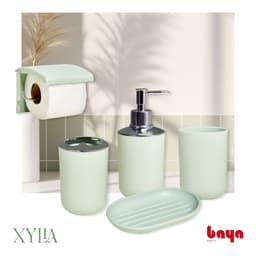 Set of 5 XYLIA plain Mint bathroom items image 1