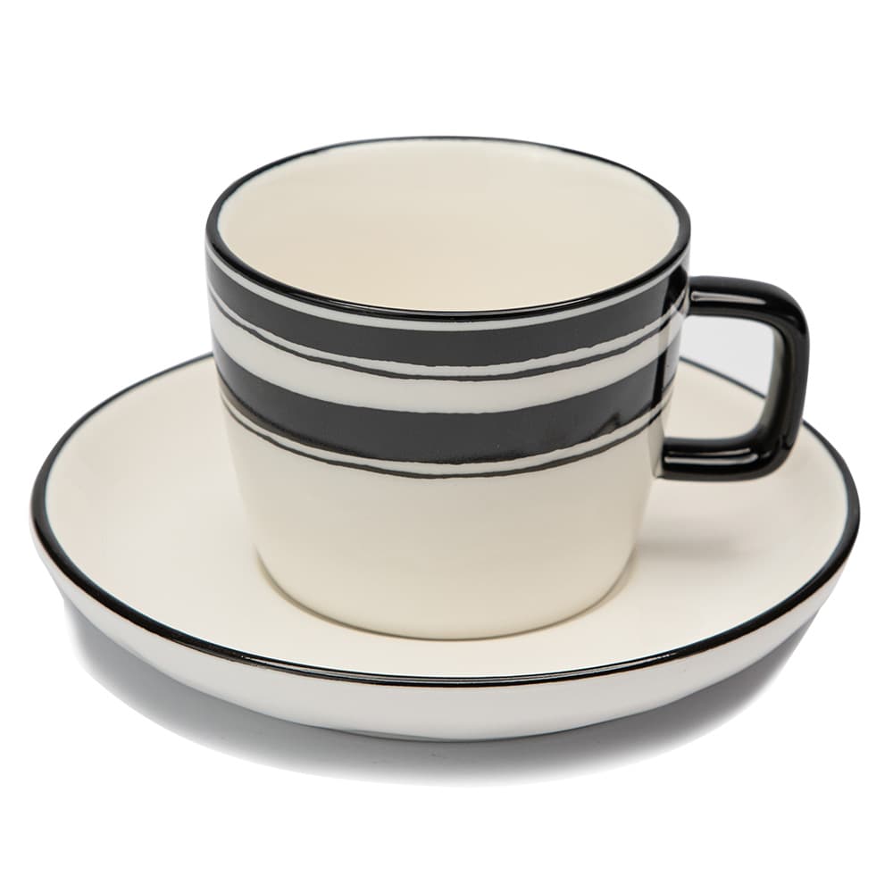 BLACK & WHITE ceramic tea set with black and white pattern image 4