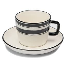 BLACK & WHITE ceramic tea set with black and white pattern image 4