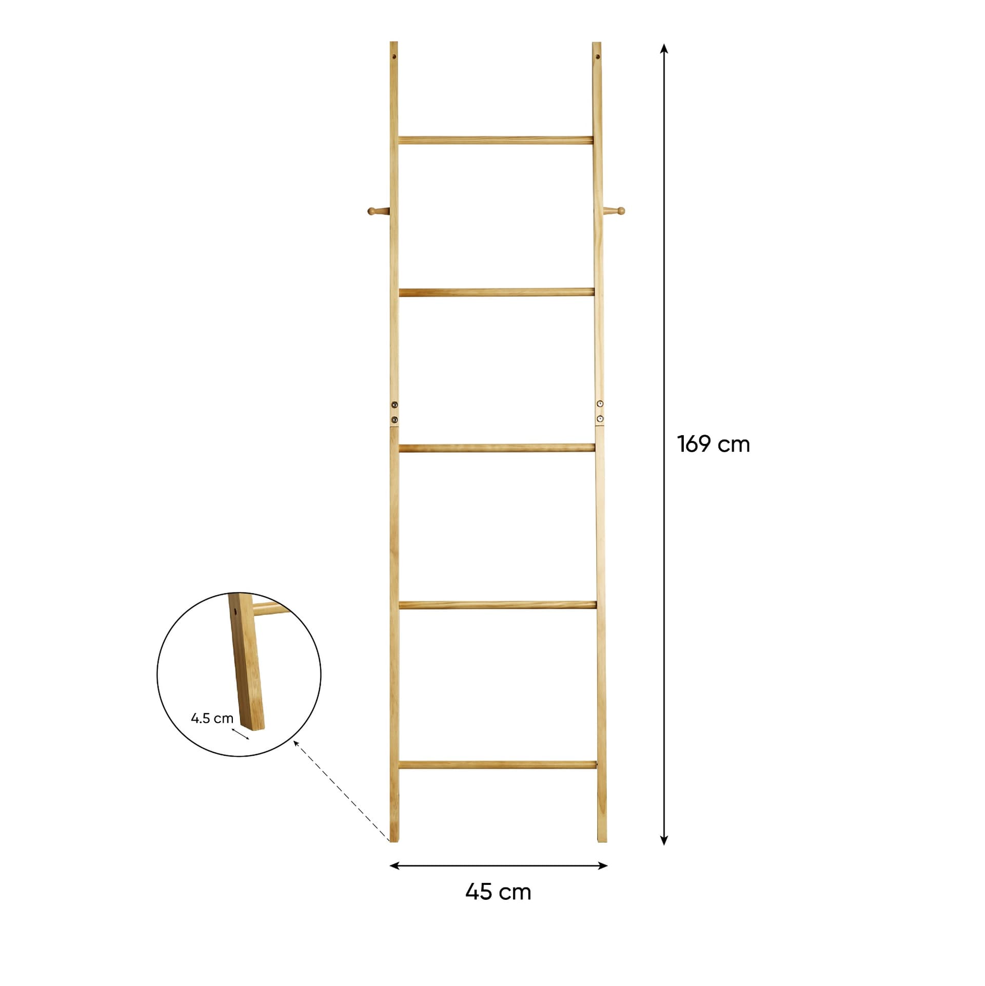 PEDRO Natural Pine Wood Trapezoidal Hanging Rack image 5