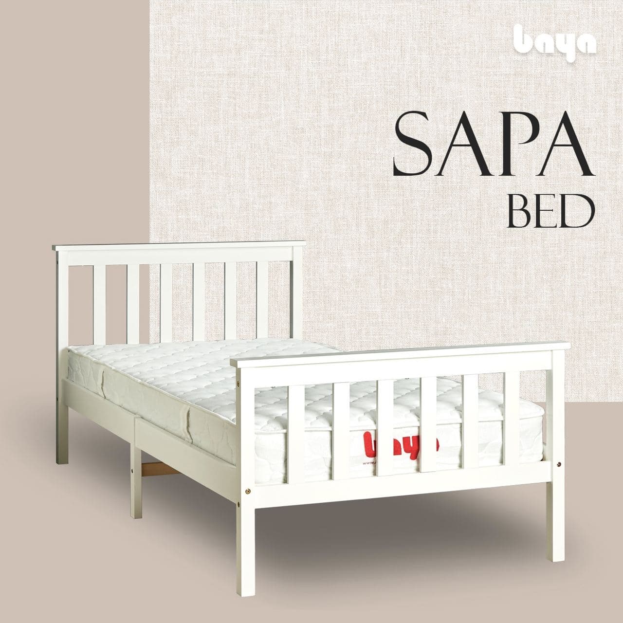 White Single Bed 90 SAPA