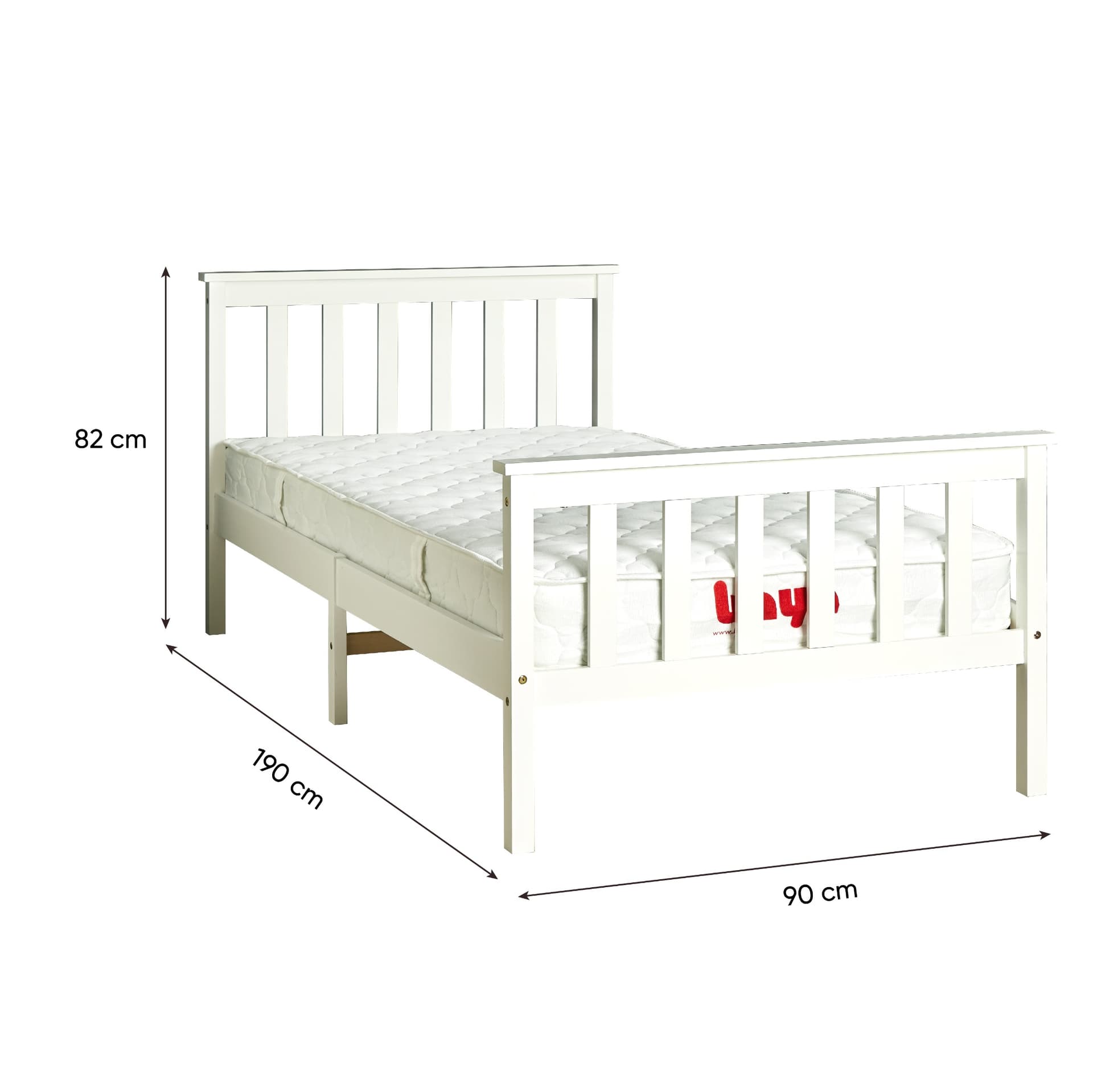 White Single Bed 90 SAPA image 7