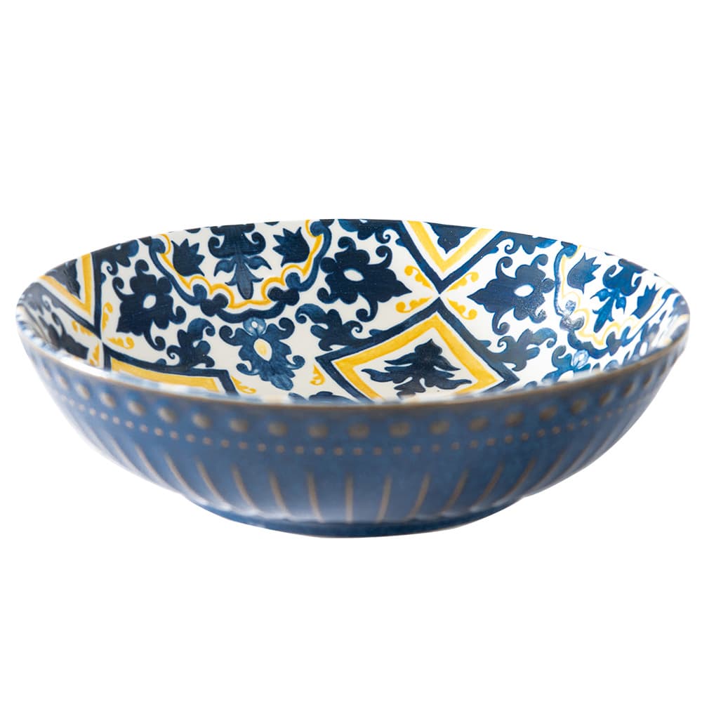 VICTORIA Porcelain Soup Plate with Green Pattern