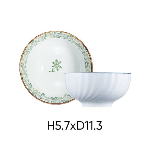 Ảnh Combo 6 Bát ăn cơm gốm sứ ANNE màu ngẫu nhiên H5.7xD11.3 3
