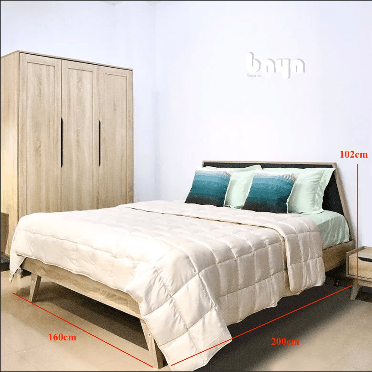 Ảnh Giường gỗ sồi 1m6 LUCAS 2