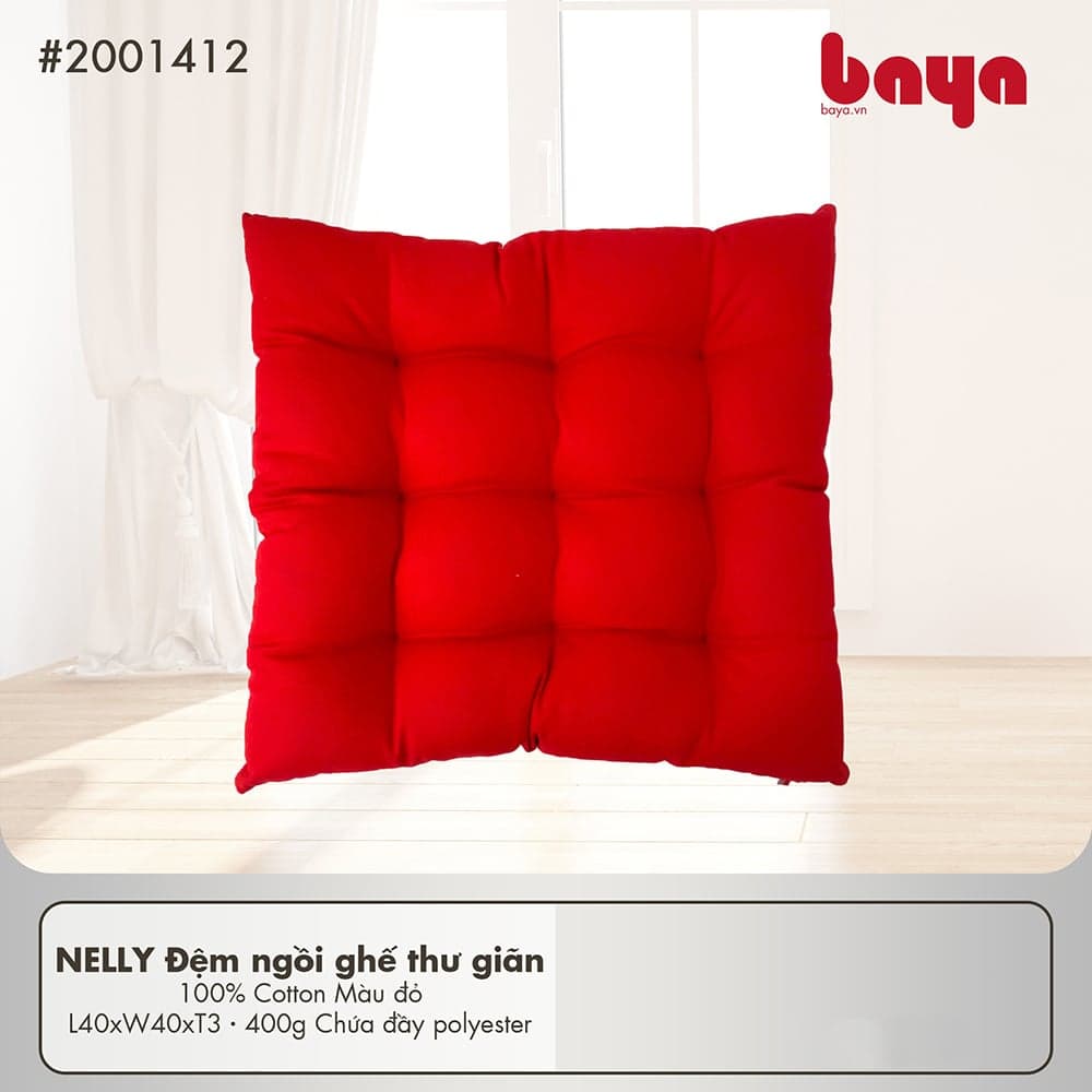 NELLY 100% Cotton Relaxation Chair Seat Cushion
