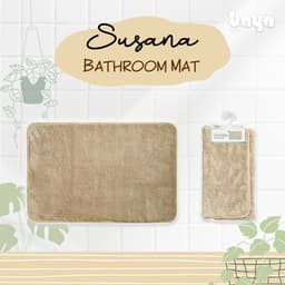 SUSANA Beige Synthetic Fabric Bathroom Rug image 1
