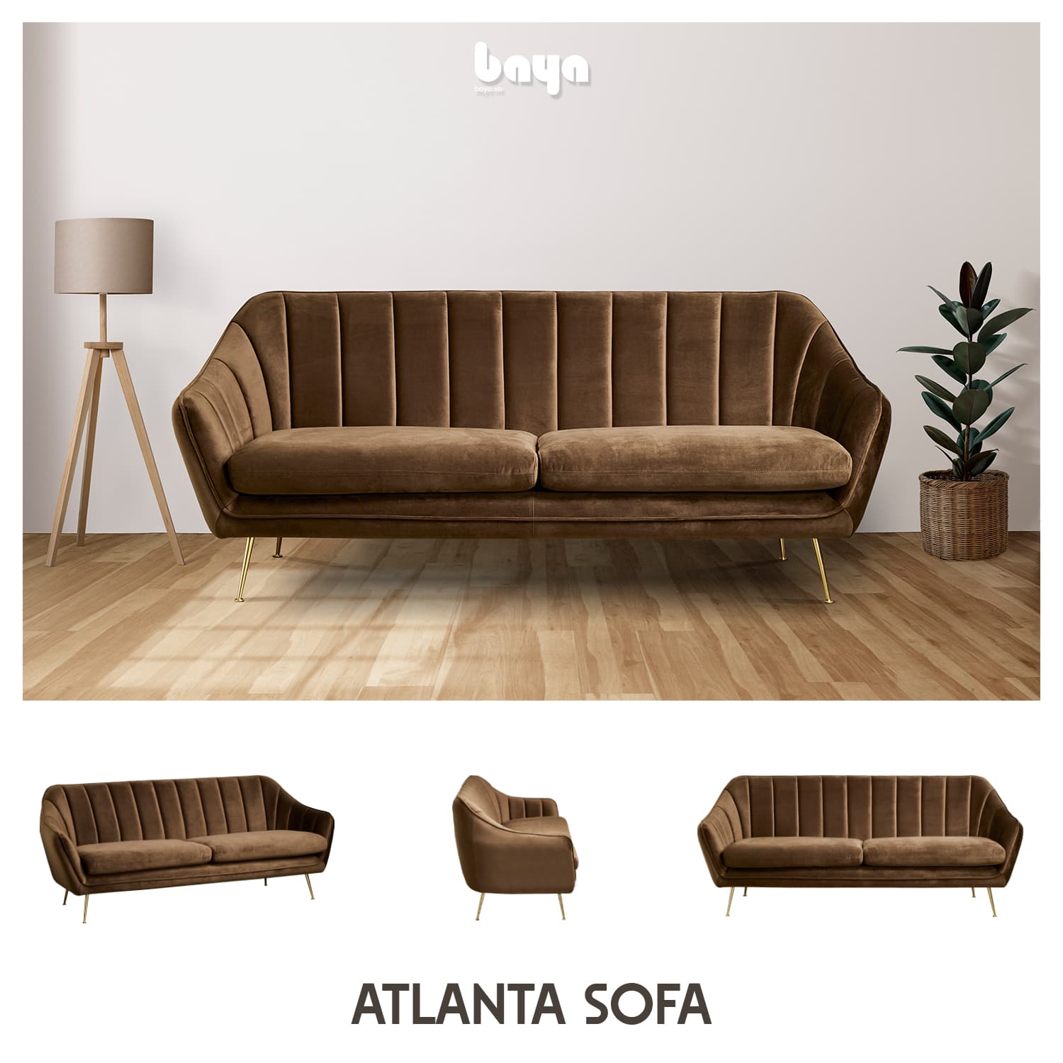 Velvet fabric sofa ATLANTA