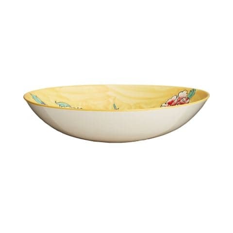 Set of 2 FELICIA Yellow Ceramic Noodle Bowls/Noodle Bowls with Floral Patterns image 3