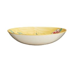 Set of 2 FELICIA Yellow Ceramic Noodle Bowls/Noodle Bowls with Floral Patterns image 3