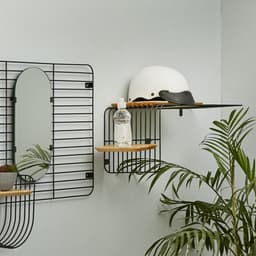 RAVENNA Rubber Wood Metal Bar Hat Rack image 2
