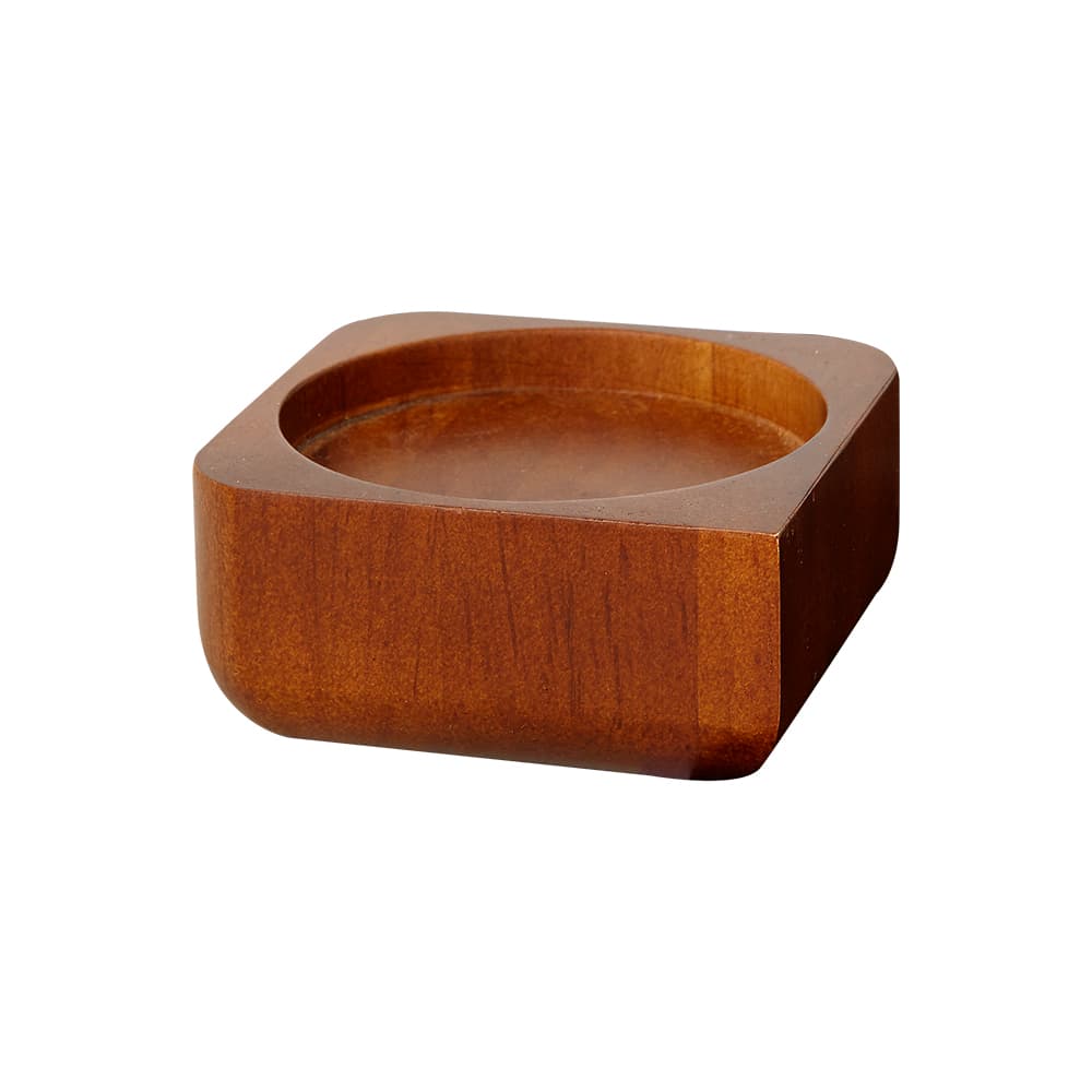 SLAVIC Dark Brown Rubber Wood Pillar Candlestick