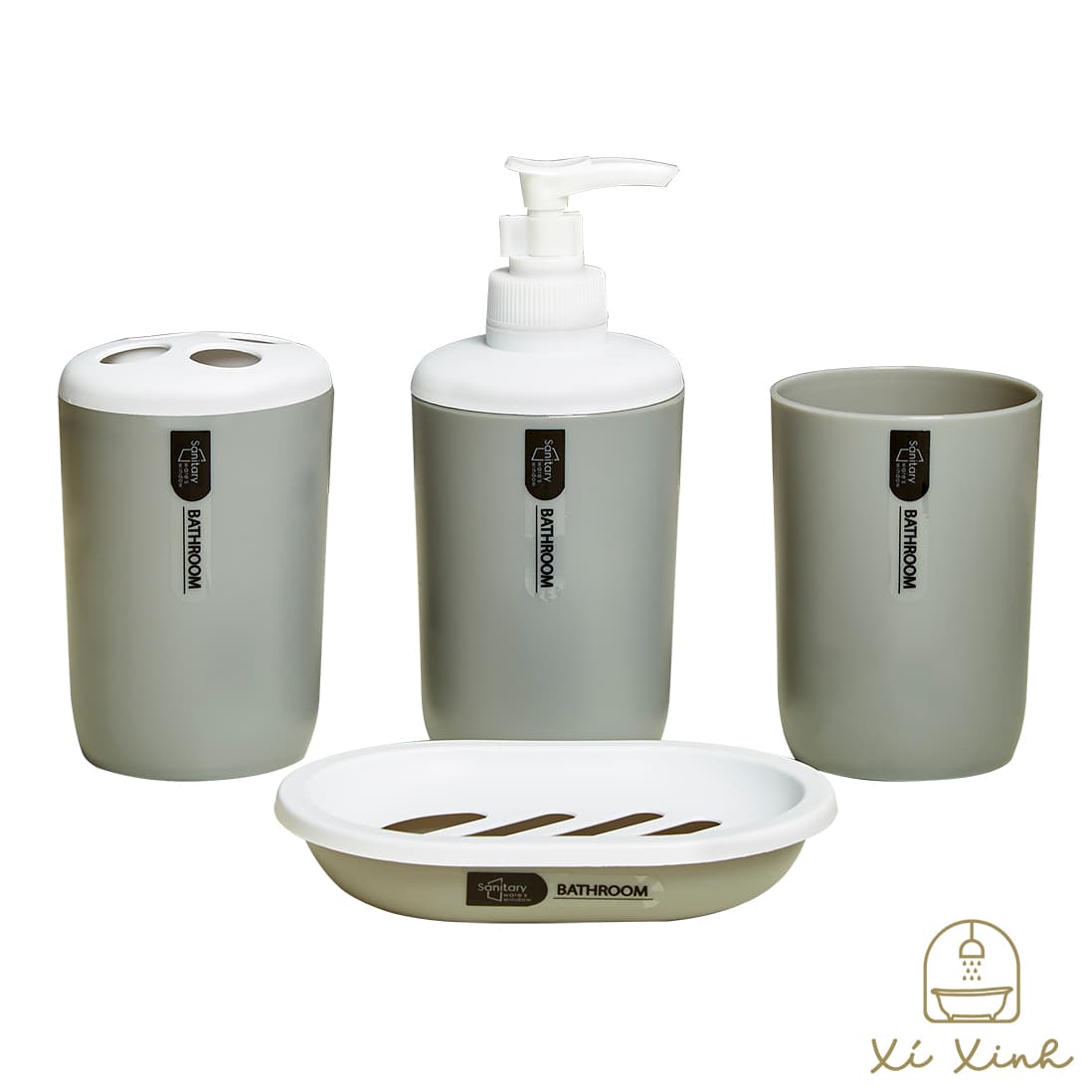 XYLIA PP Plastic Bathroom Accessories Set