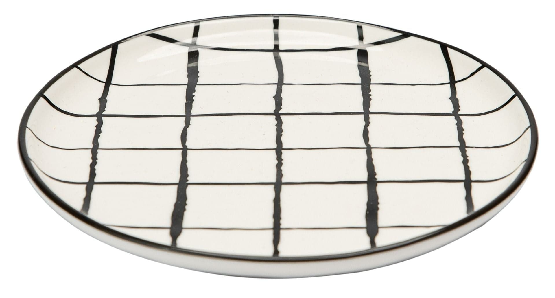 Đĩa Sứ BLACK-&-WHITE Hoa Văn Đen Trắng